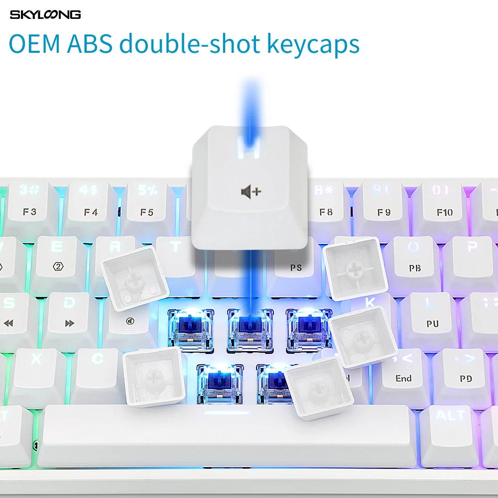 

Механическая клавиатура SKYLOONG SK61S, 61 клавиша, Bluetooth и USB, двойное соединение, оптические переключатели ABS, колпачок клавиш RGB Backlits, горячая пере...