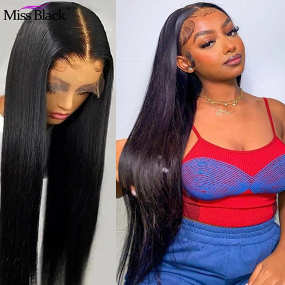 36 38 Inch Straight 13X4 13x6 Transparent Lace Front Human Hair Wigs 4x4 5X5 Lace Closure Wigs for Black Women Brazilian Remy