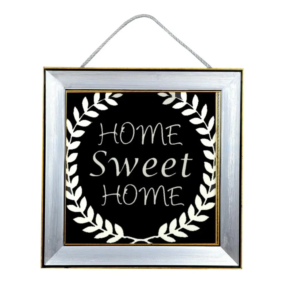 

Canvas Printed Glass Silver Painted Rope Hanging 51*51 cm