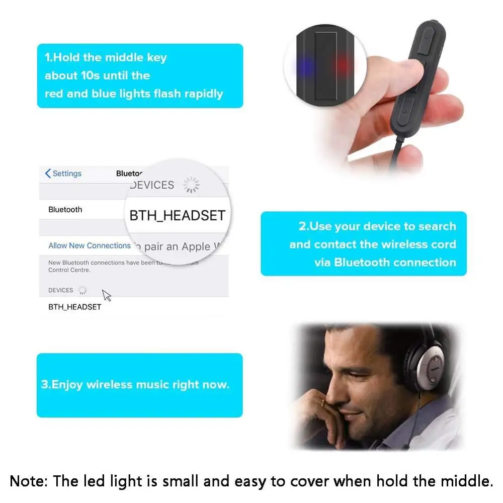 Bluetooth 5 0 стерео аудио адаптер беспроводной A2DP гарнитура приемник для Bose QC15 QC2