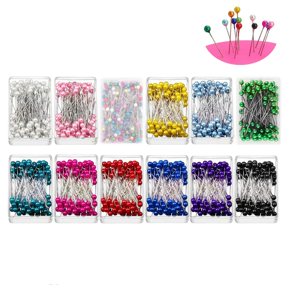 100pcs Pearl Sewing Pins 38mm Multicolor Straight Quilting Dressmaking for DIY Supplies Jewelry Flower Decor |
