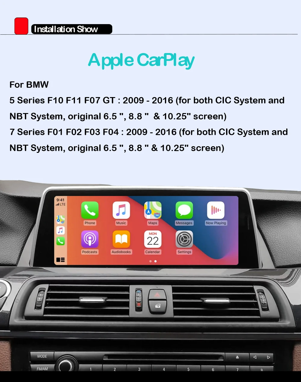Для BMW X1 X3 X4 1/2/3/4/5/7 серии 2017 2018 с системой EVO ID5 ID6 беспроводной carplay Android автофункция