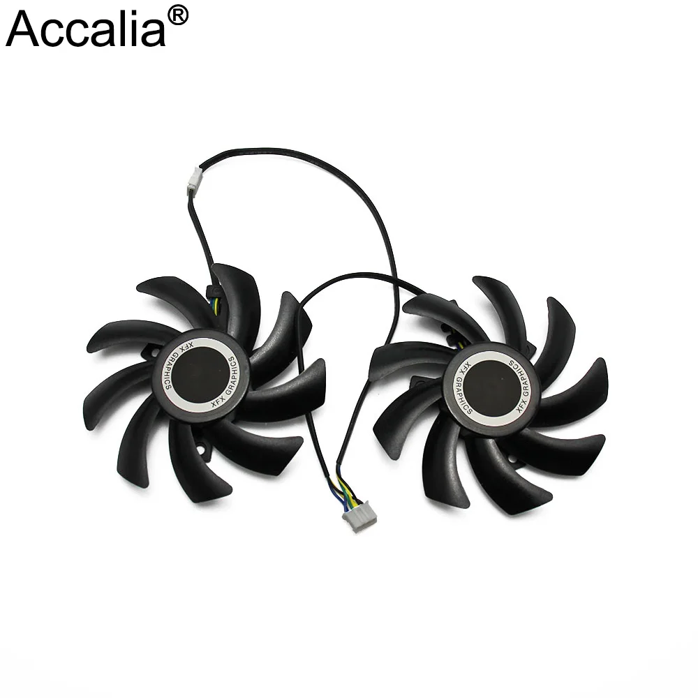 

CoolingFan, 2 шт./лот, замена 4Pin 0,35amp для XFX RX 470 470D 480 460 RX480 RX380X R9 270A, охлаждение видеокарты