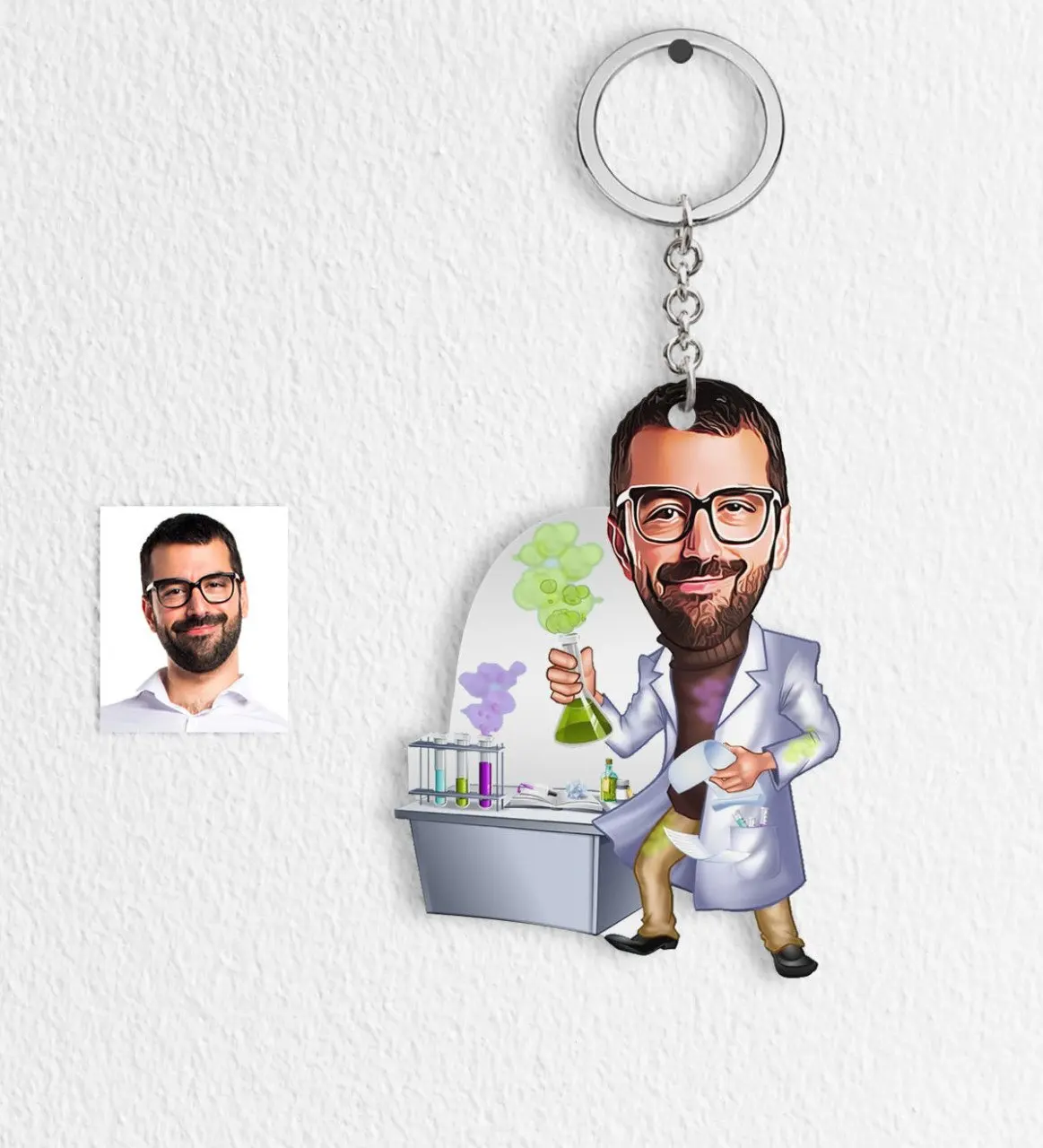 

Personalized Mr Chemical Engineer Cartoon Keychain-1
