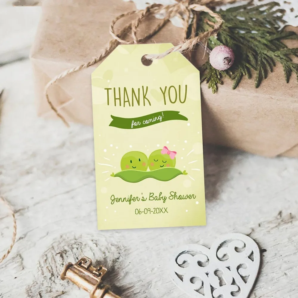 Бирка для подарков на заказ бирка подарка двух Горохов в капсуле душа зеленых