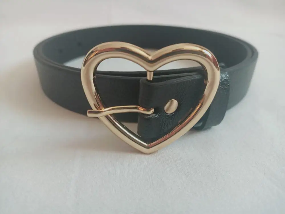 

Women New Heart Belt Black Red White Brown Navy Blue Leather Trousers Belt Women 2020 Fashion Trend