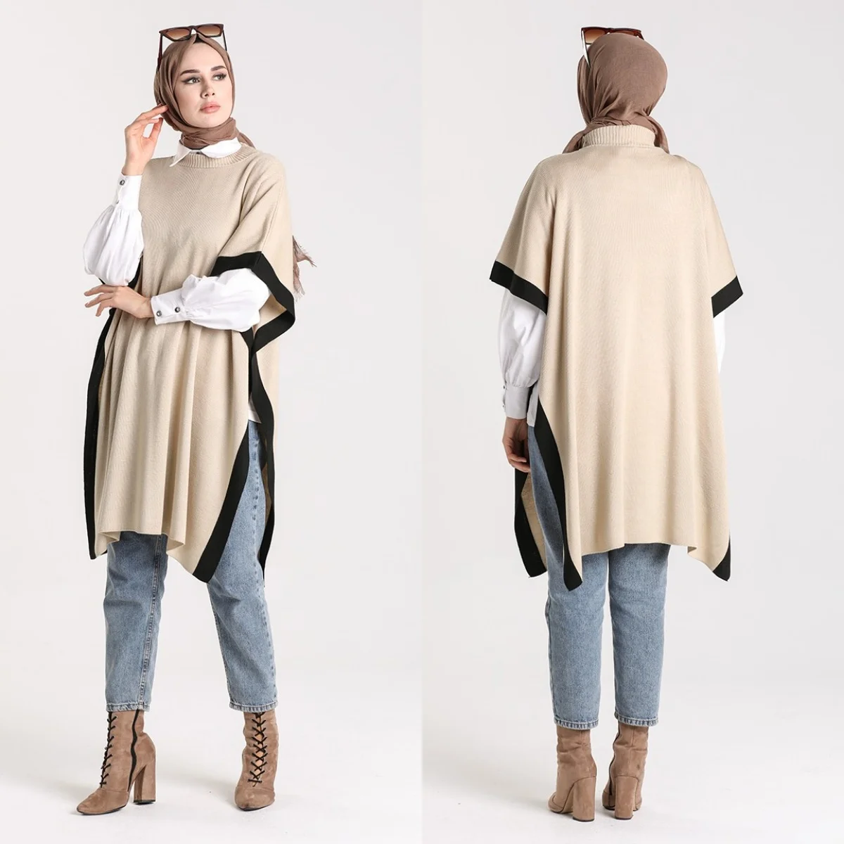 

Spring Winter 2021 Women Sweaters Ponchos Knitting Poncho Warm Coat Loose Knitted Pullovers Capes Cloak Long Femme Mujer Sweater