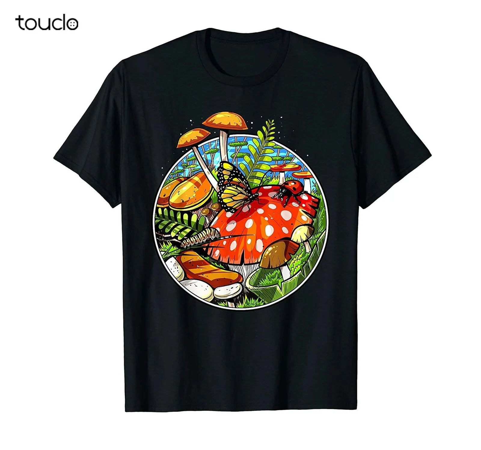 Магические грибы грибки психоделический хиппи натуральная футболка подарок на