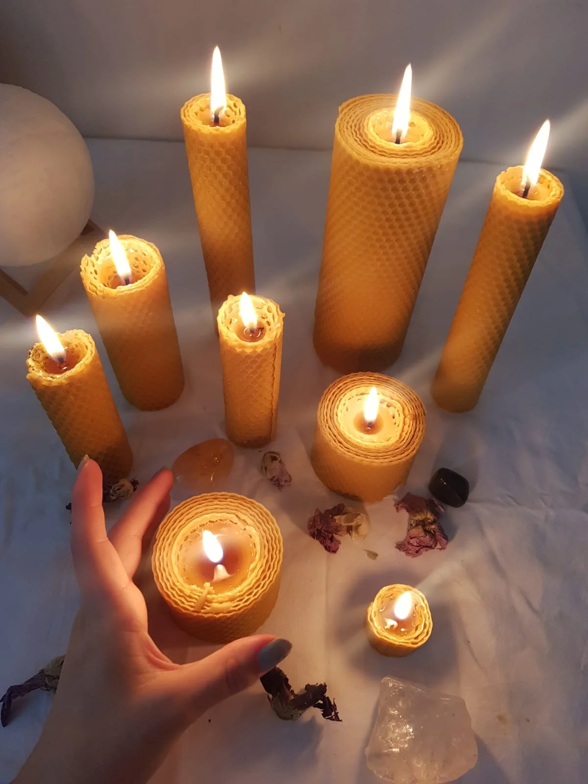 

Beeswax Candle Handmade Home Decoration 4 Season Lighting Solar Candle Soft Light Homestyle Five Different Size