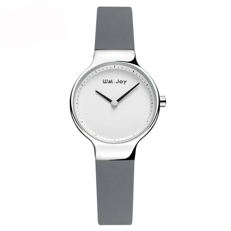 Grey White WJ-9008 Wal-Joy, изысканные минималистичные кварцевые наручные часы, силиконовый ремешок, часы для женщин, повседневный простой браслет, наручные часы, платье - Цвет: Grey White