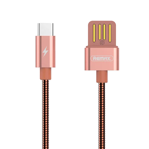 Кабель металлический Remax Silver Serpent USB Type C Розовое золото|Компьютерные кабели и