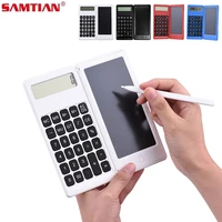 samtian foldable calculator with 6 inch lcd tablet digital drawing pad stylus pen erase button lock function smart calculator