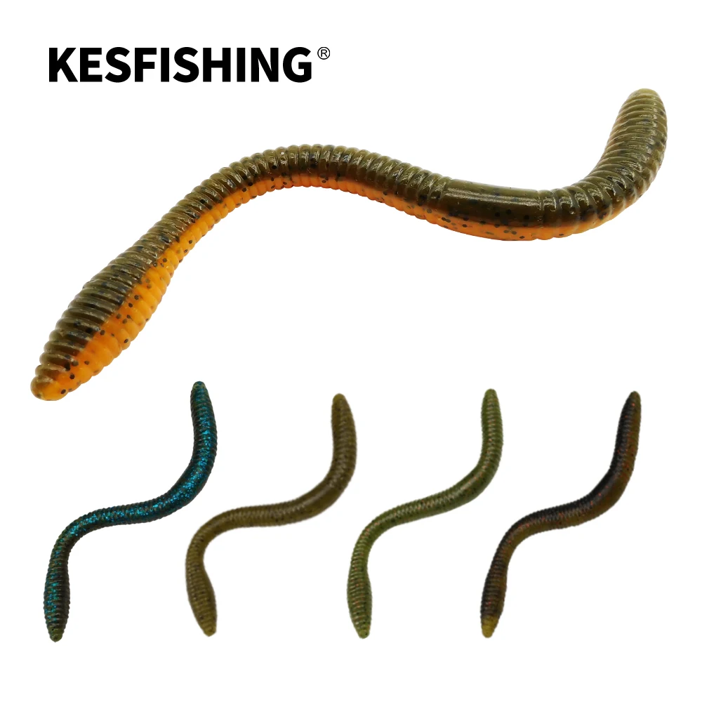 KESFISHING Wild Stick Wacky Rigs Jig Worm Lure 155mmTexas Rig Drop Shot Silicone Isca Pesca Soft Fishing Bait Scented and Salts