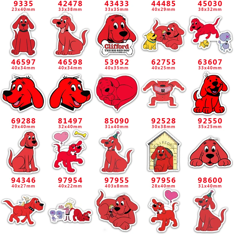 

30 шт./лот плоская смола с принтом Red Dog для бантов для волос PR9335
