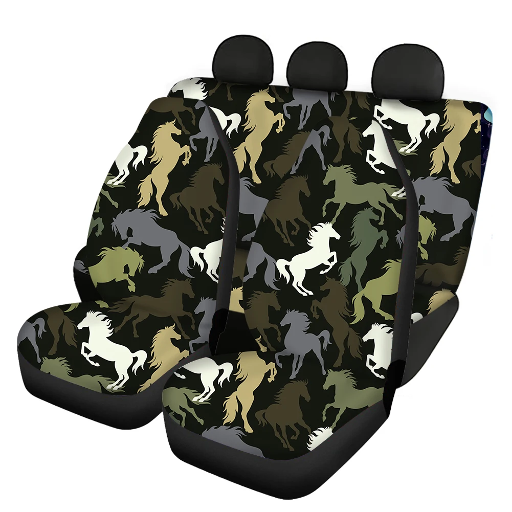

HUGSIDEA Front and Back Car Seat Cover Camouflage Design Dustproof Auto Accessories Protector Crazy Horse Seat Case Universal