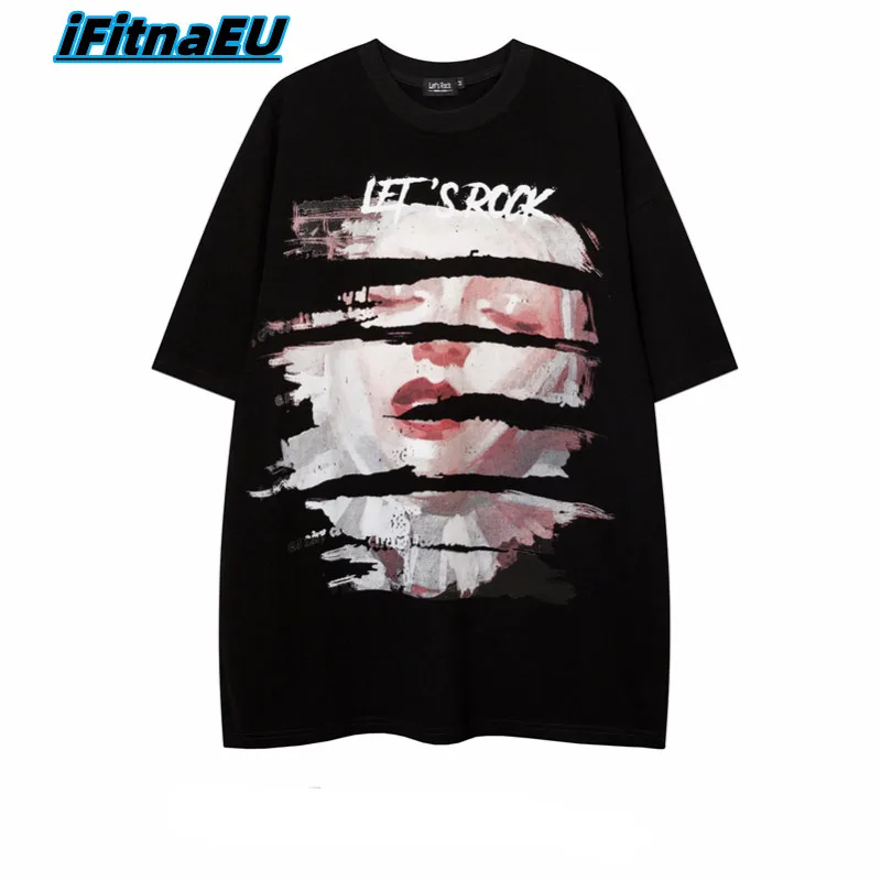 

T-shirt Punk Hip Hop Cool Stuff Trendyol Men Printed Short Sleeve T-shirts Women's Oversized Y2k Streetwear Men's Cotton Tops