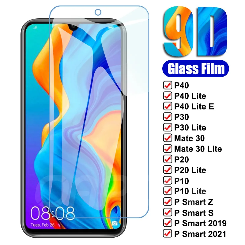 

9D Anti-Burst Tempered Glass For Huawei P30 P40 Lite E Screen Protector P20 Pro P10 Mate 30 Lite P Smart Z 2019 2021 Glass Film