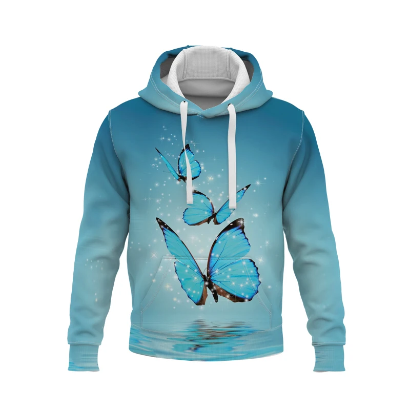 

New 3D Printed Women Hoodies Animal Graphic Butterfly Rabbit Casual Hoodie Fashion Classic Tops Pullovers Creative Sweatshirt