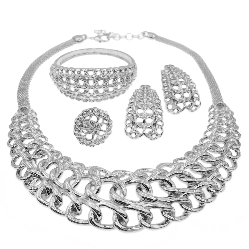 

Hot Sale Dubai Gold Plated Jewelry Set Fashion Necklace Ladies Banquet Holiday Gift Jewelry H0057