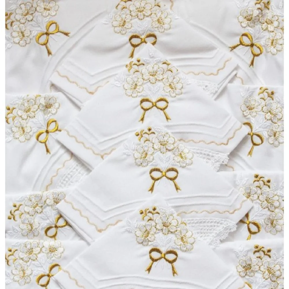22 шт. кухонный комплект Сделано в Турции золотой цветок вышитые кружева скатерть