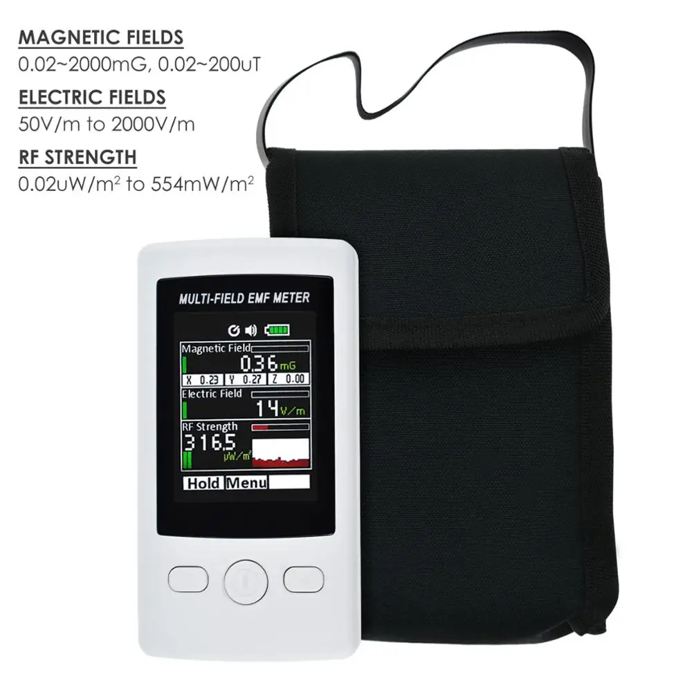 Многоцелевой EMF метр РЧ Гаусс 2000 мг электромагнитный Электрический тестер с