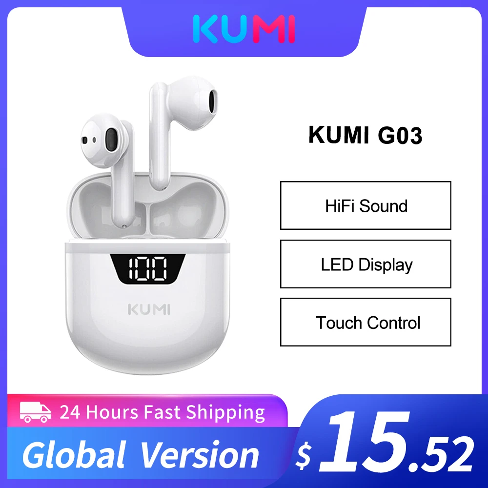 

Беспроводные наушники KUMI G03 с поддержкой Bluetooth 5,0 и микрофоном