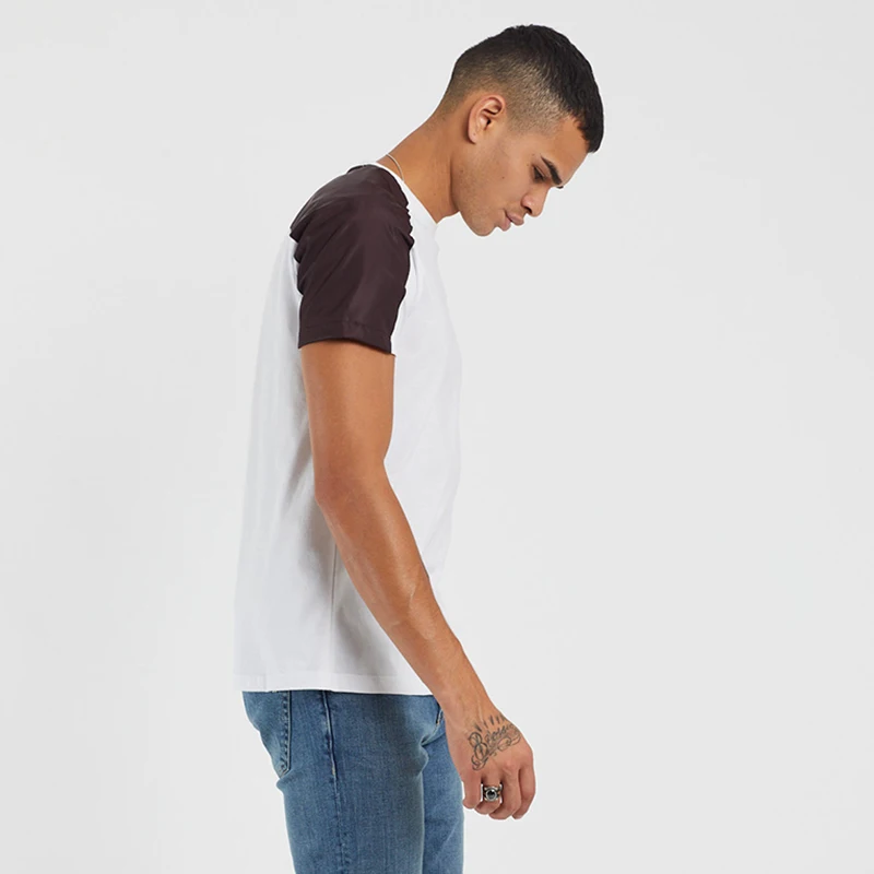 

2020 Summer Men O-Neck T-Shirt %100 Cotton Regular Casual Basic Shoulder Detail Black White Tops Tees Tbasic S-XXL