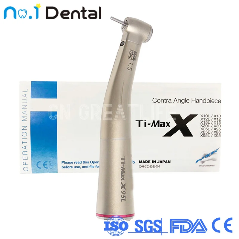 

NSK Ti Max, Тип 1:5, увеличивающаяся кнопка, стоматологический наконечник, низкоскоростной светодиодный наконечник с обратным углом, наконечник ...