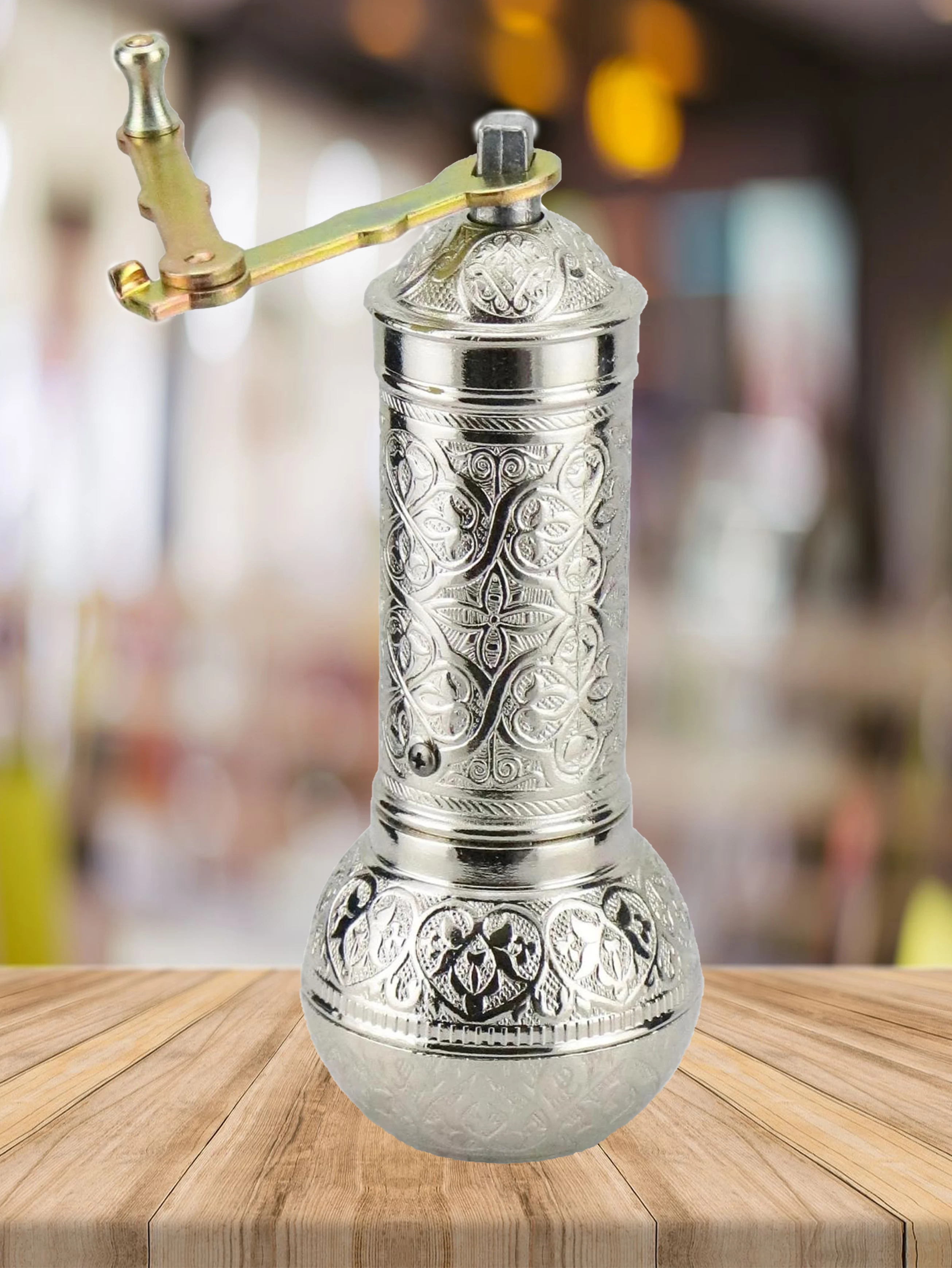 

Morya Brass Alloy Manual Grinder Burr Conical Coffe Bean Miller Milling Portable Conical Grinding Machine 20 Cm