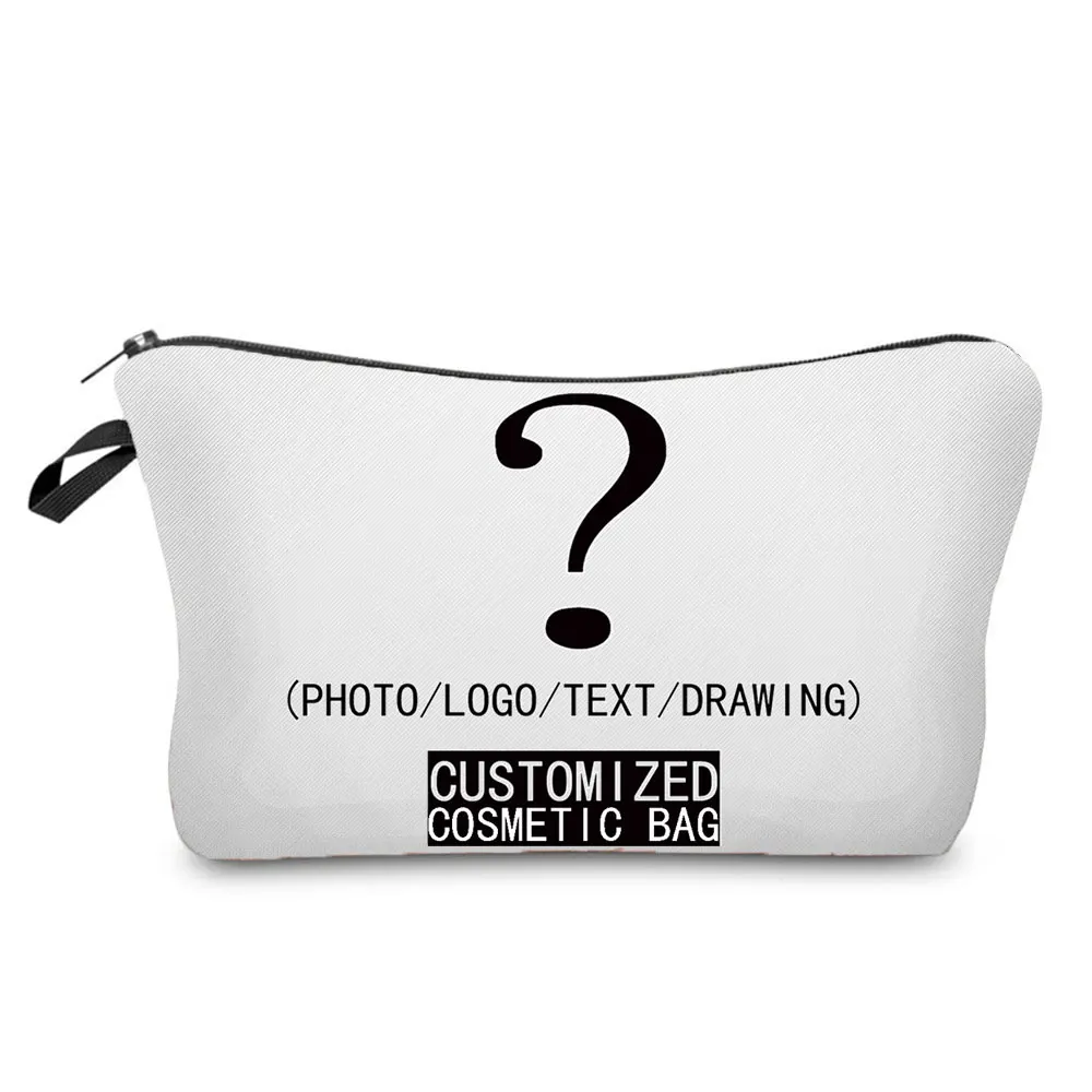 Personal Custom DIY Logo Makeup Bag Pouch Travel Outdoor Girl Women Cosmetic Bags Toiletries Organizer Lady Storage Make Up Case