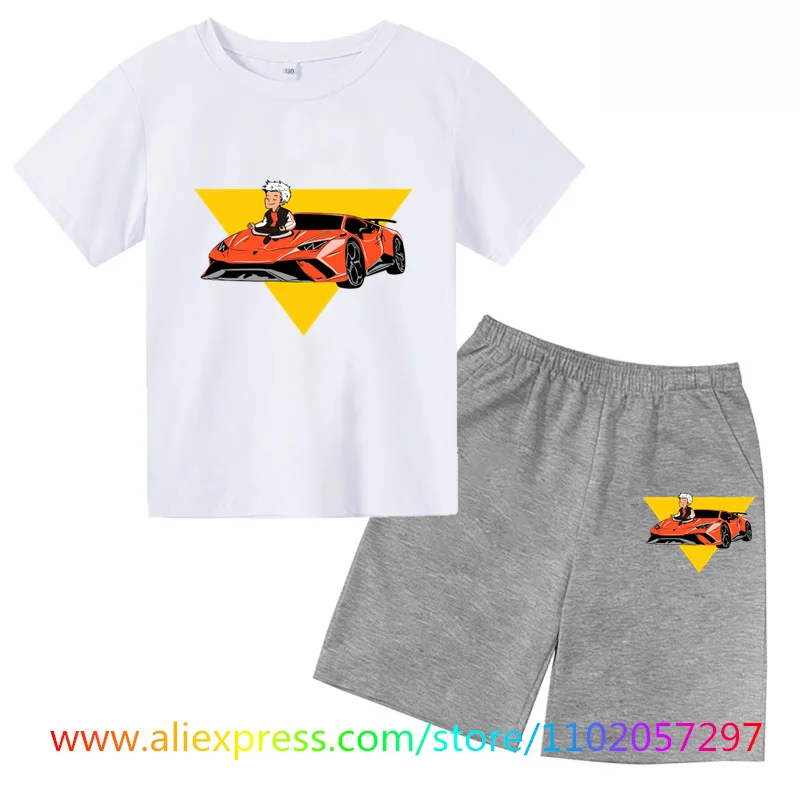 

Детские комплекты рубашек Merch A4, Детская семейная одежда, модная футболка с принтом гелика и ламбы для мальчиков, Повседневная футболка для ...