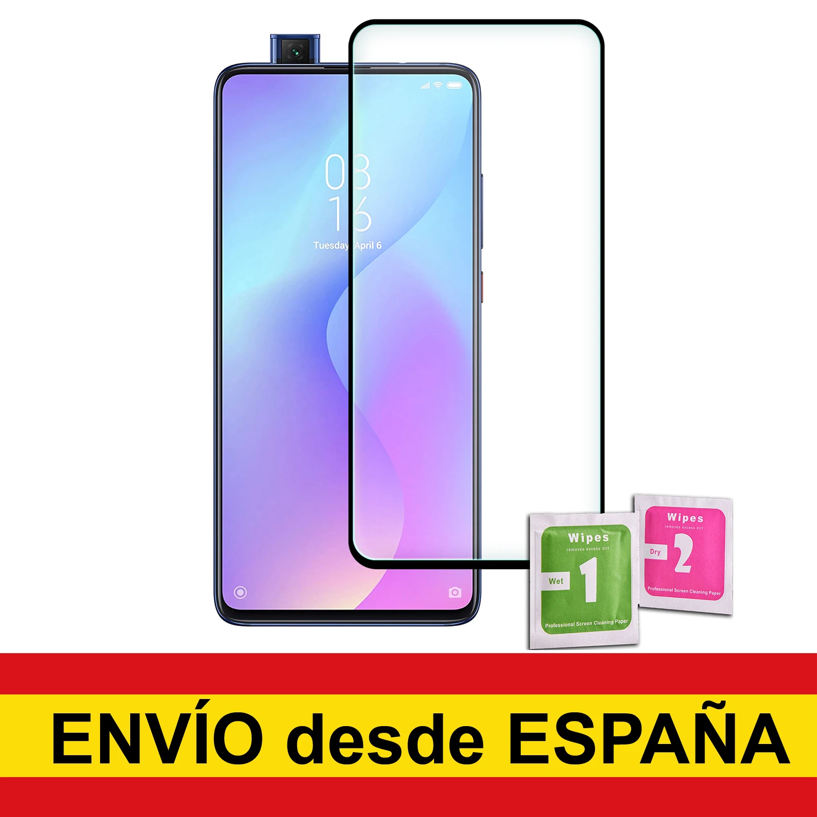 Закаленное стекло для защиты экрана XIAOMI MI 9T Черная передняя панель полное