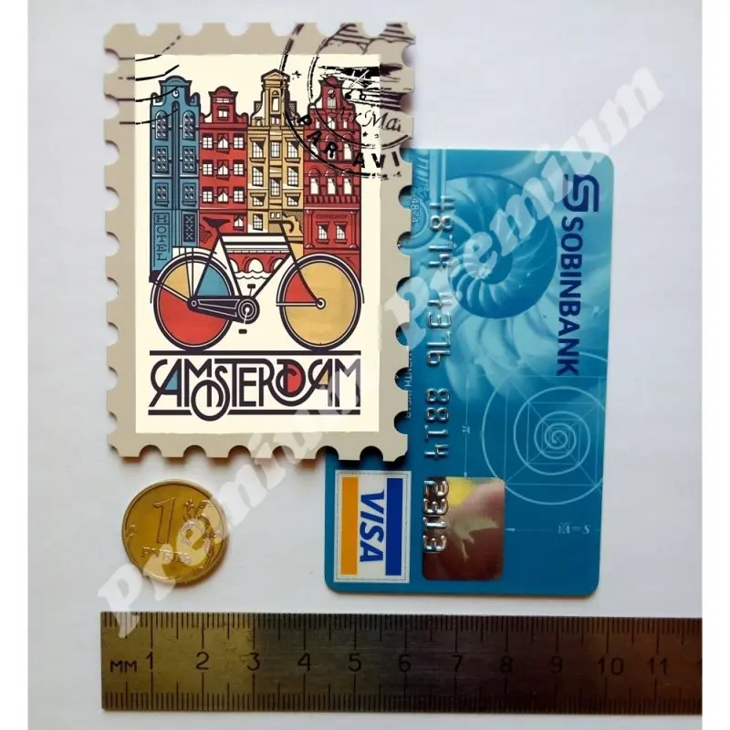 Амстердам Сувенирный магнит Винтажный туристический плакат