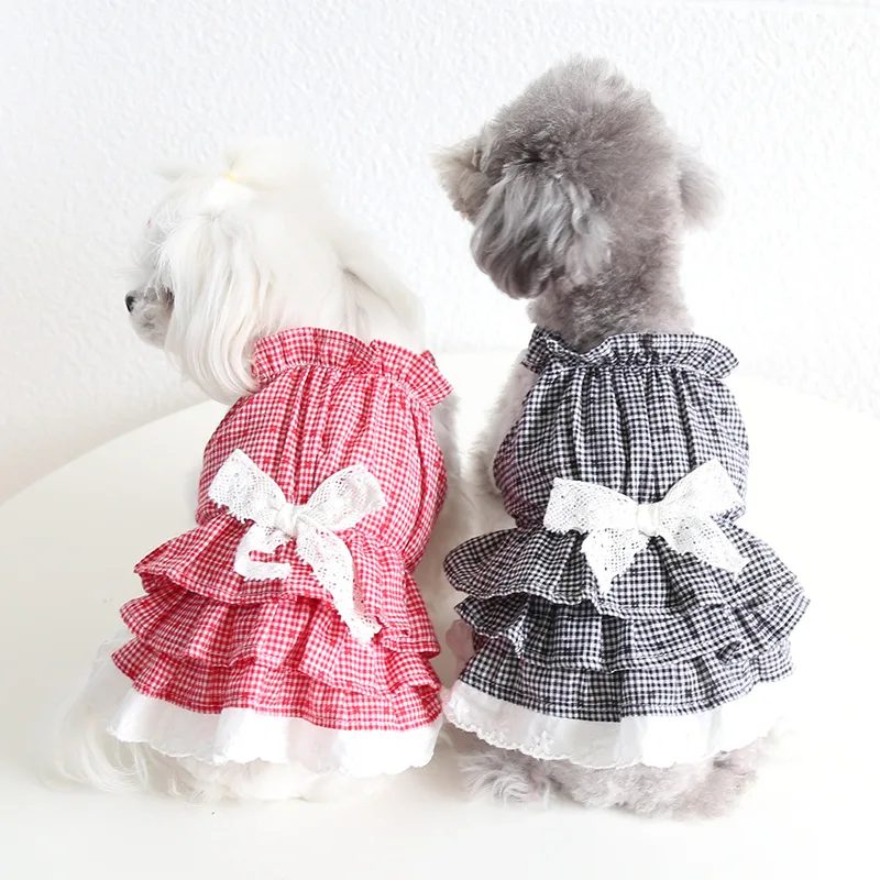 

Waist Cake Skirt Pet Dog Clothes Summer Spring Dress Shirt Cat Dress Puppy Wedding Floral Pet Dress Clothing For Dogs Teddy