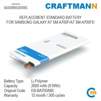 craftmann battery 2600mah for samsung galaxy a7 sm a700fa7 sm a700fd eb ba700abe