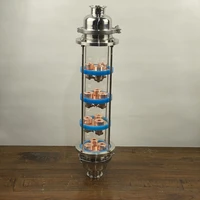 4 new copper professional bubble plates distillation column with 4 section glass column