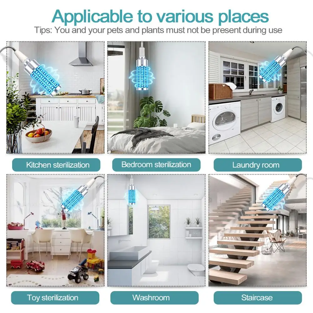 UVC 60W UV Germicidal Disinfection Light Bulb Led Corn 254nm Wave Ultraviolet Lamps 110V 220V E26 E27 | Лампы и освещение