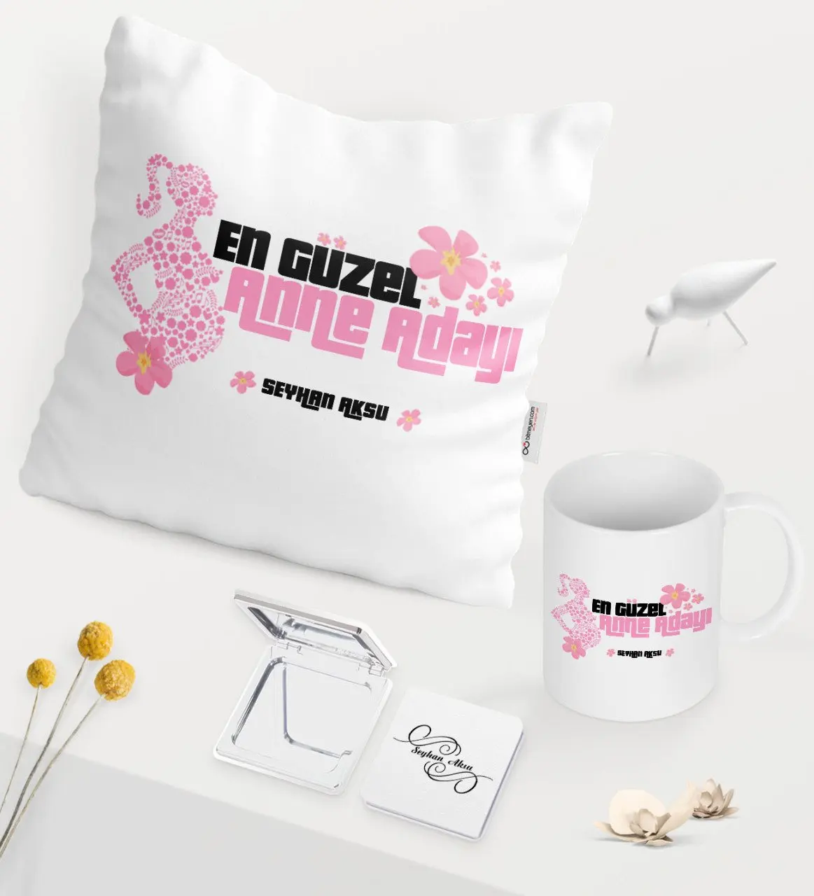 

Индивидуальный заказ Лучший приятный для будущих мам белая кружка зеркальный набор подушек-3