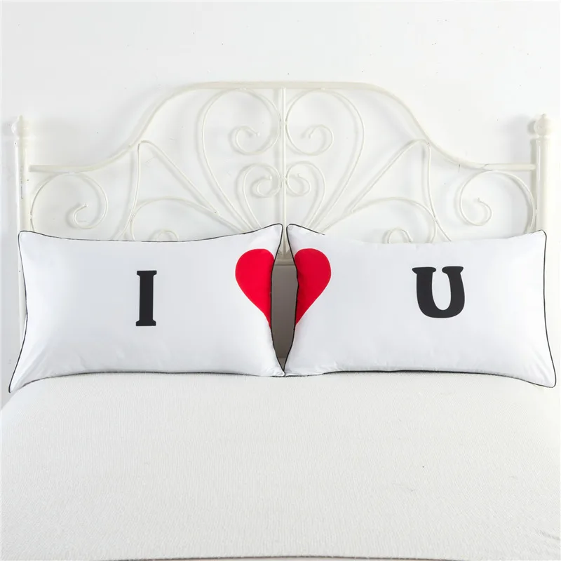 Funny White Couple Pillowcase Modern Brief Bedding Pillow Case Comfortable Cushion Cute Cover With 21 Patterns Optional | Дом и сад