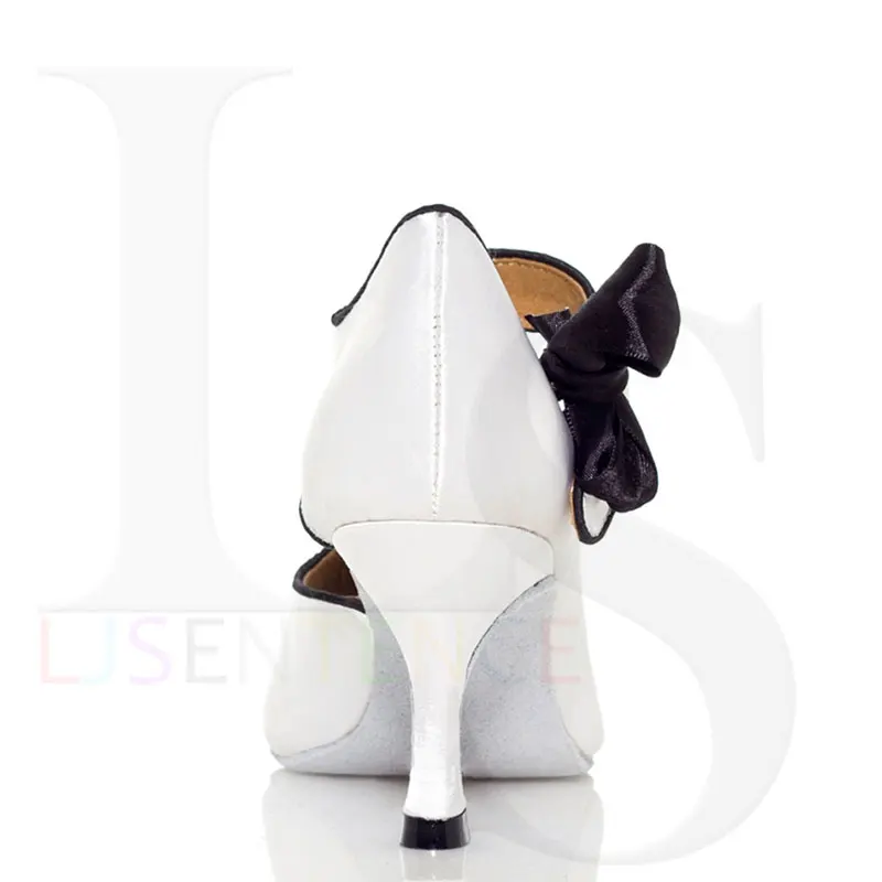 Туфли женские для латиноамериканских танцев белые на высоком каблуке LJSENTENCE L004 |