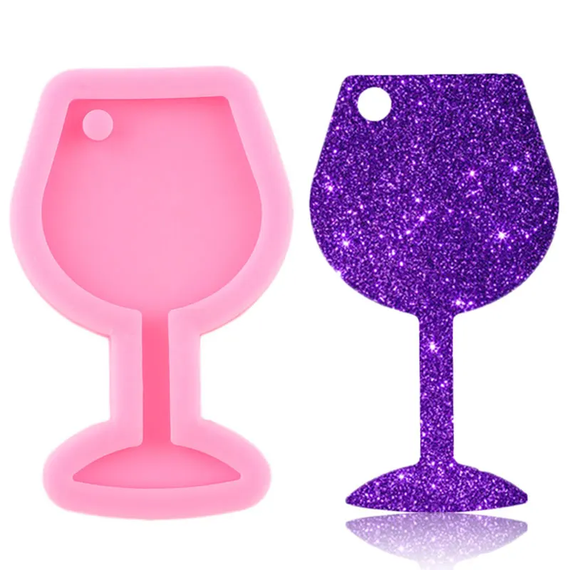 

Супер Глянцевая бокал для вина силиконовые формы эпоксидный полимерный брелок формы из полимерной глины "сделай сам" для изготовления ювел...