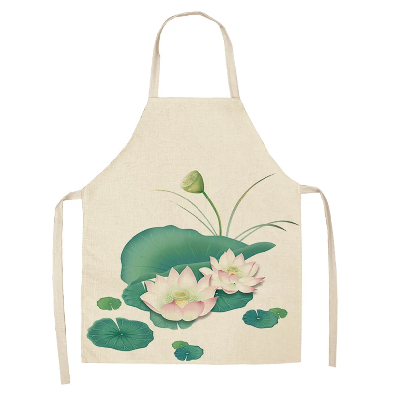 

Cotton Hemp Creative European And American Plant Flower Antifouling Sleeveless Apron