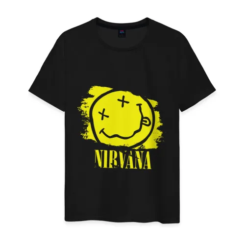 Мужская футболка хлопок смайл NIRVANA|Мужские футболки| |