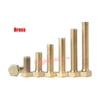 brass external hex hexagon head cap set screw full thread hexagon bolts din 933 m3 m4 m5 m6 m8 m10 m12