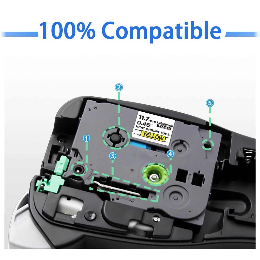 Labelwell 5 шт. термоусадочными трубками HSe-211 221 231 241 251 611 для брата HSe211 HSe 211 8 мм