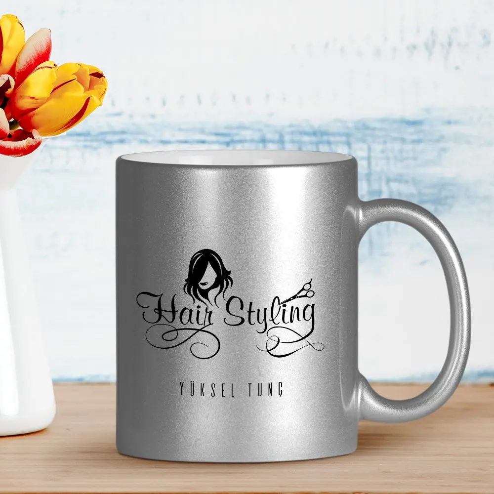 

Personalized Professional Hair Designer Silver Gilt Mug Cup-2