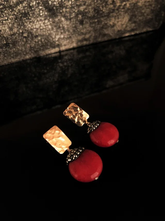 

Dr Stone Natural Stone Women 'S Agate Stone rose Gold Plated Earrings RYL22 439799952