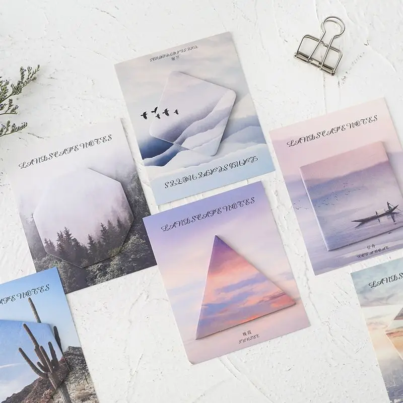 

30Pcs/set Natural Scenery Colorful Cloud Forest Memo Pad Paper Sticky Notes Planner Sticker School Stationety Supplies