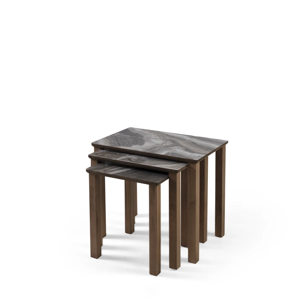 

Simge Servis Table Five Different Patterns Top Surface MDF Solid Wood Legs Modern Design Easy to Assemble For Dining and Living
