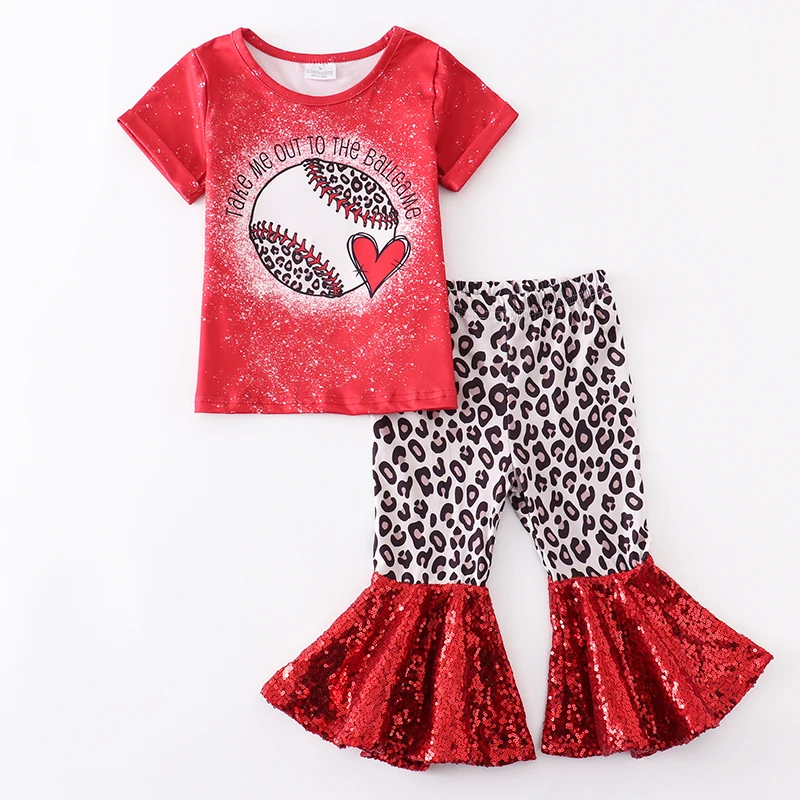 Летняя одежда для маленьких девочек от Girlymax хлопковые бейсбольные леопардовые